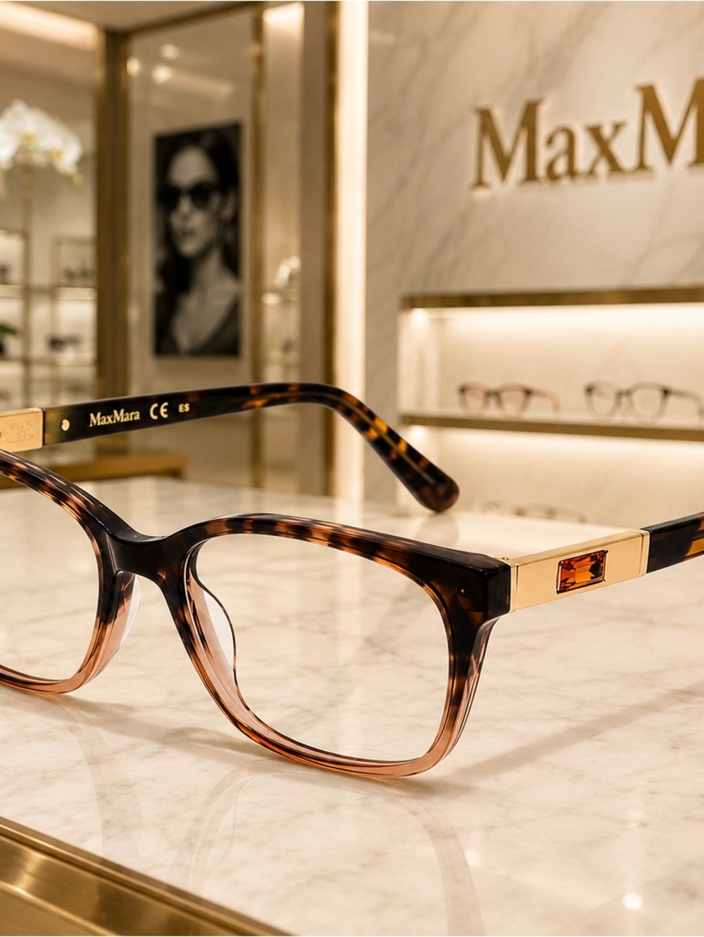MaxMara MM 1206 0086 Women’s Designer Eyeglass Frames Brown Tortoiseshell